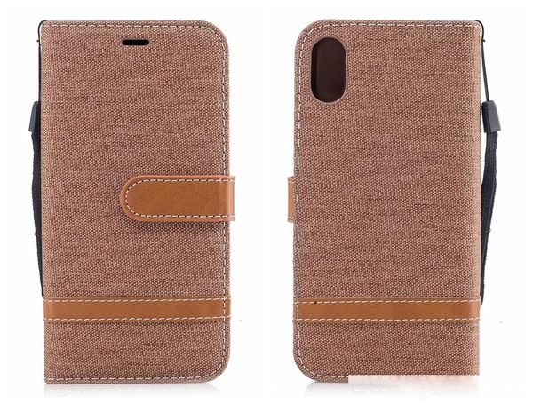 

flip cover for iphone x case leather luxury card vintage business canvas jeans for iphone x iphonex case flip cover