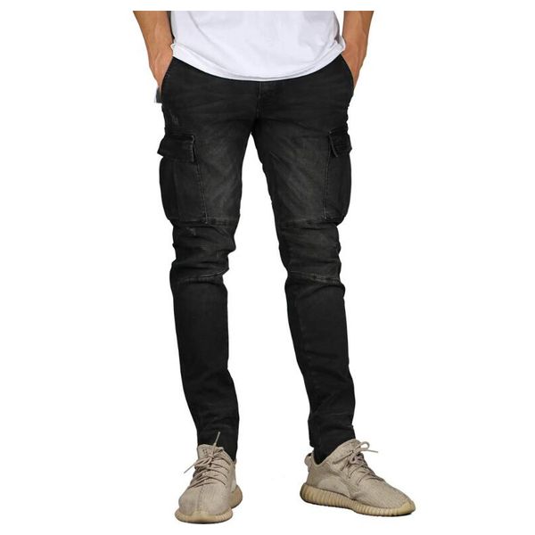 

men's cotton stretch skinny fashion men casual jeans, Blue