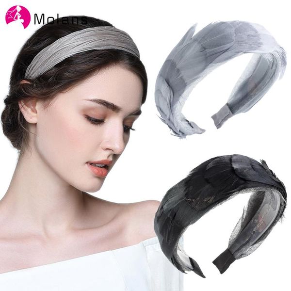

hair accessories molans solid feather headbands european for wedding feathers hairbands available masquerade fascinator bride party