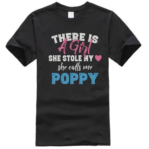 

mens fathers day girl stole my heart calls me poppy gift t-shirts