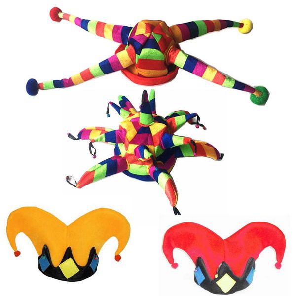 

funny colorful clown hat cute elf birthday caps children adults men women stage performance dance party wear