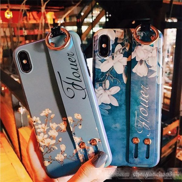 

flower pattern wristband soft cover case phone cases on the for iphone 6 6s 7 8 plus for iphone x xr xs max silicone cover case