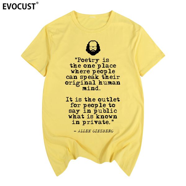 

allen ginsberg summer print t-shirt cotton men t shirt new women tee