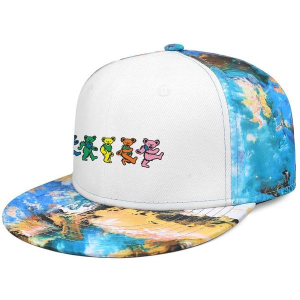

grateful dead bears flat brim baseball cap designer running trucker hats greatful-drummer-dead-discography your face live, Blue;gray
