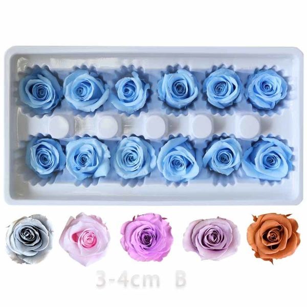 

preserved rose flowers immortal rose 3-4cm diameter mothers day diy wedding eternal life flower material gift 12pcs/box level b t200103