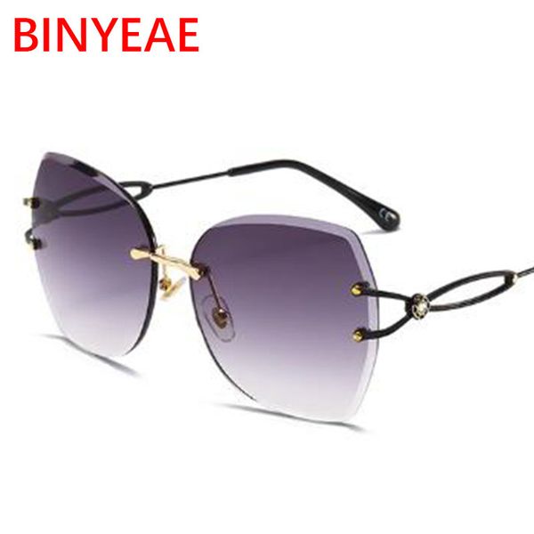 

vintage luxury designer rimless square sunglasses for women crystal trimming sun glasses female summer trendy unique temples, White;black