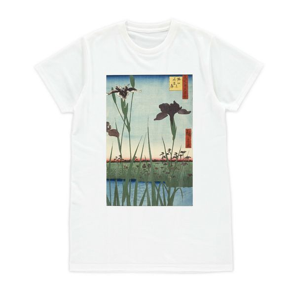 

japanese ukiyo-e t shirt men women woodblock art hiroshige iris printed classic custom design tee shirt