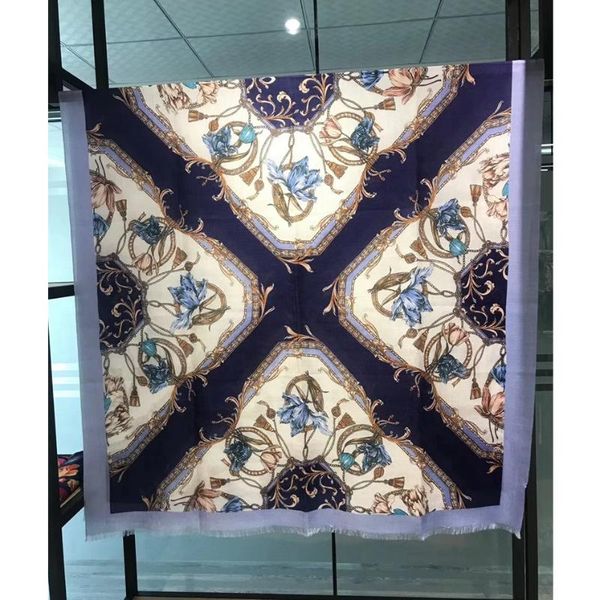 

fashion print 100% cashmere scarf wraps for women winter warm scarves shawl long, Blue;gray