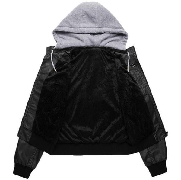 

women's jackets european and american leather winter ladies plus velvet thick hooded short coat, Black;brown