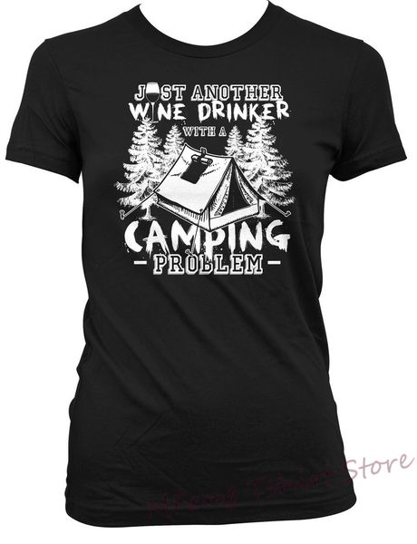 

gifts for wine lovers tshirt camping clothes outdoor tshirt camp just another wine drinker with a camping problem men tee