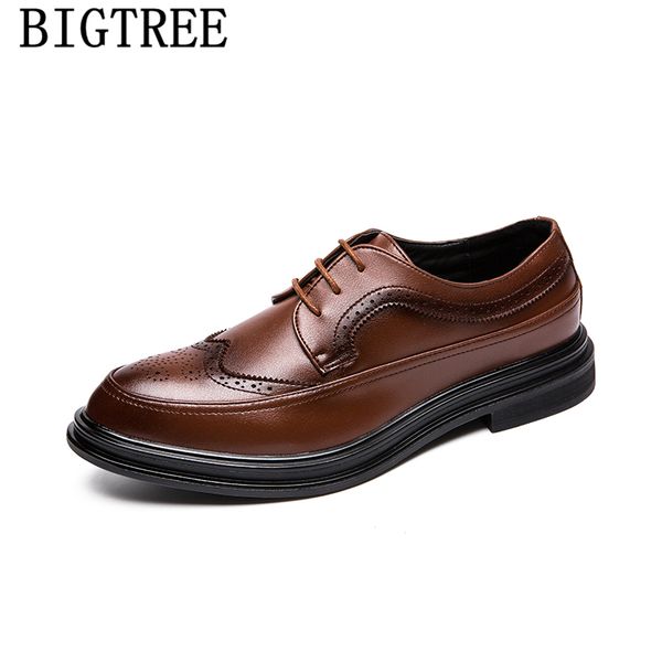 

brogue shoes men coiffeur luxury men dress shoes 2020 brown dress formal classic zapatos de hombre de vestir formal, Black