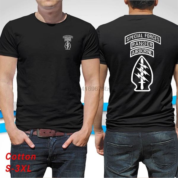 

us army special forces airborne commando ranger front back print t-shirt