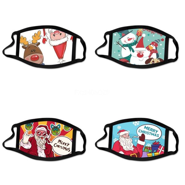 

printing cartoon face mask ice silk dustproof prective mouth cover washable outdoor mask for adults women men#114, Black