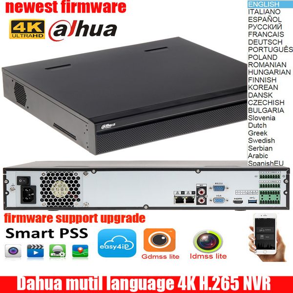 

kits original dahua mutil language 32ch nvr dhi-nvr4432-4ks2 dh-nvr4432-4ks2 4k h.265 network video recorder up to 4hdd driver, Black;white