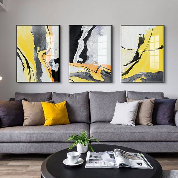 

paintings nordic hand-painted color block line wall art canvas painting prints abstract posters for living room morden contracted decor