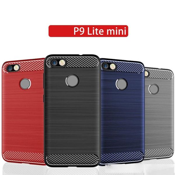 

soft silicone case shockproof fitted carbon fiber tpu phone cover for huawei p9 lite mini protective back bumper cover