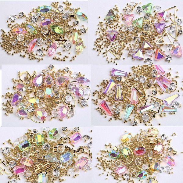 

nail art decorations crystal ab-mixed styles rhinestones,3d accessories,nail glitter decoration 3d caviar beads charm rhinestones rivet, Silver;gold