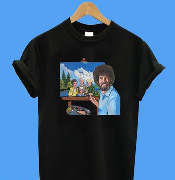 

summer funny print men tshirt women price bob ross painting the golden girl t-shirt