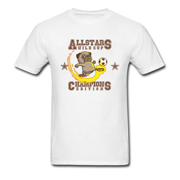 

footballer pug t shirt summer short sleeve funny crewneck 100% cotton shirts casual t-shirt for men thanksgiving day