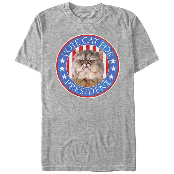 

2019 fashion 100% cotton t shirt vote cat for president mens graphic t shirt tee shirt