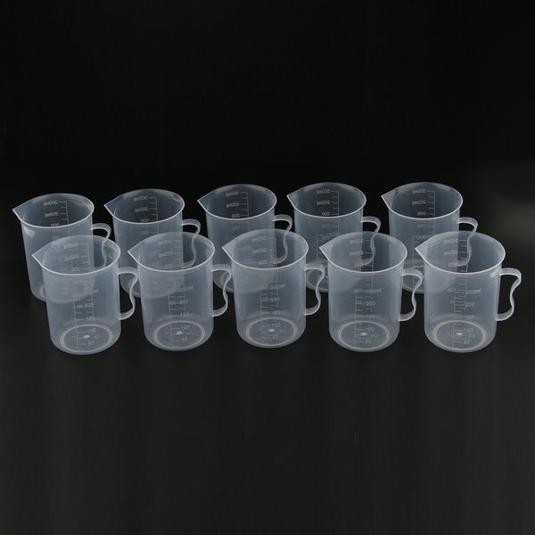 

clear graduated beaker measuring cup jug with handle, metric