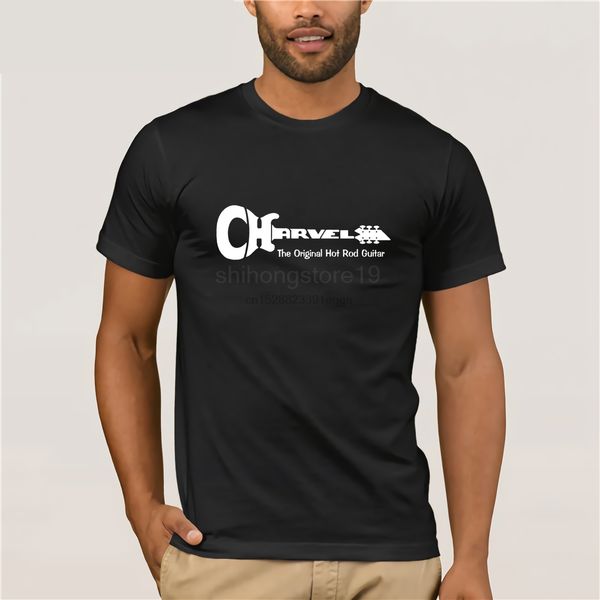 

charvel guitar logo vintage black t-shirt size s-3x print t shirt mens short sleeve tee basic