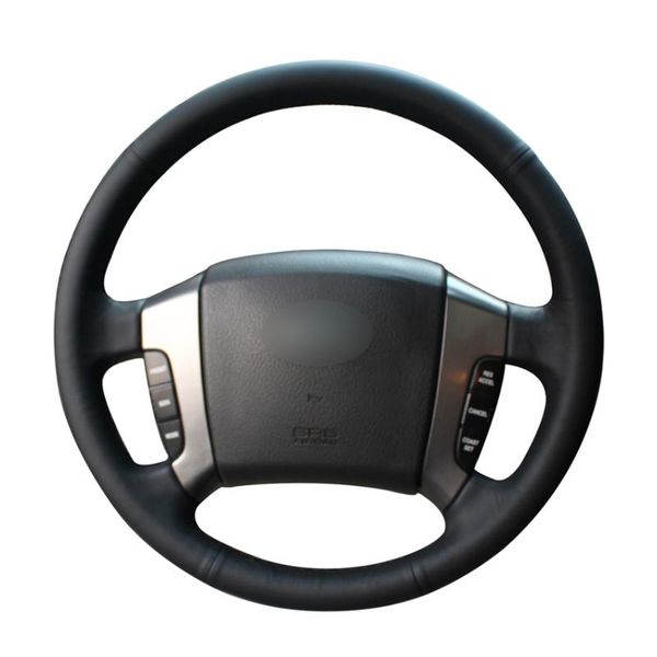 

hand-sewing black pu artificial leather car steering wheel cover for kia sorento 2004 2005 2006 2007 2008