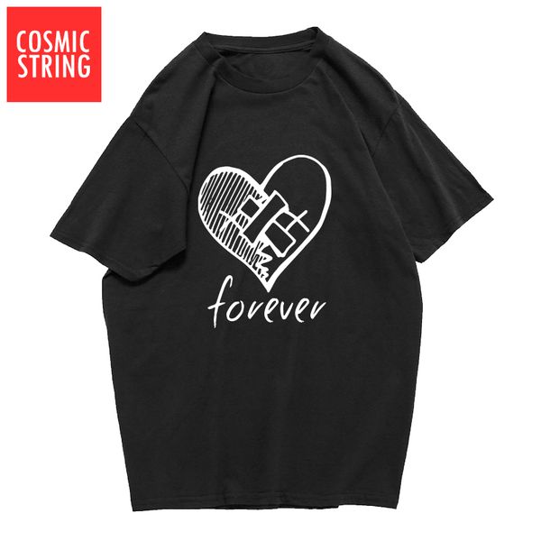 

cosmic string 100% love xxx forerer print men cool t shirt loose summer mens tshirt male o-neck t-shirt tee shirts