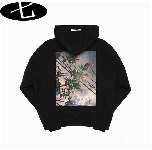 

trendy of p god fog printed sweatshirt hoodies floral essentials men couple fear back egkcn, Black