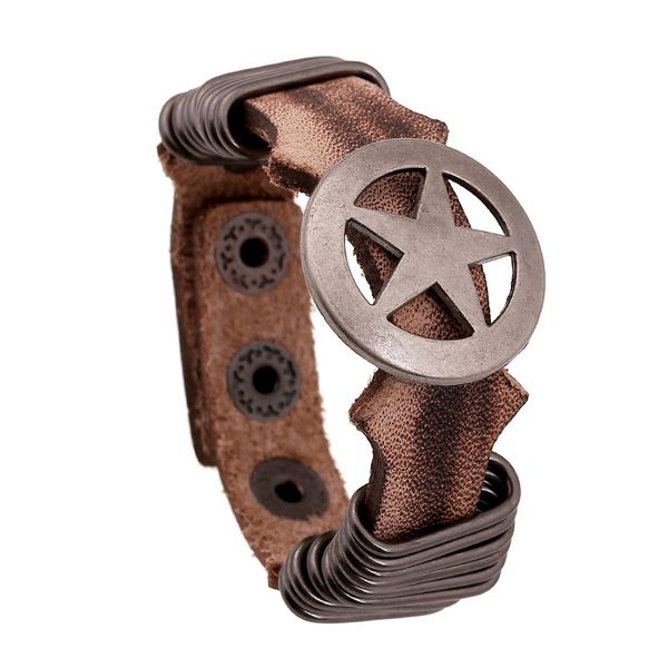 

trendy 22cm *2.2cm bohemian antique iron leather bracelets bangles for men vintage punk wrap wristband jewelry, tcn276, Golden;silver