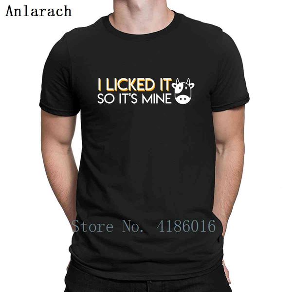 

i licked it so it's mine cow lover design t shirt vintage summer style graphic breathable create short sleeve o neck shirt