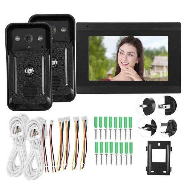 

doorbells video doorbell night vision 7in 2 cameras 1080p intercom wired wifi doorphone camera 100-240v