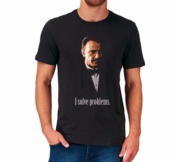 

2019 men's fashion o neck shirt mr wolf i solve problems t shirt movie film offensive tee shirts