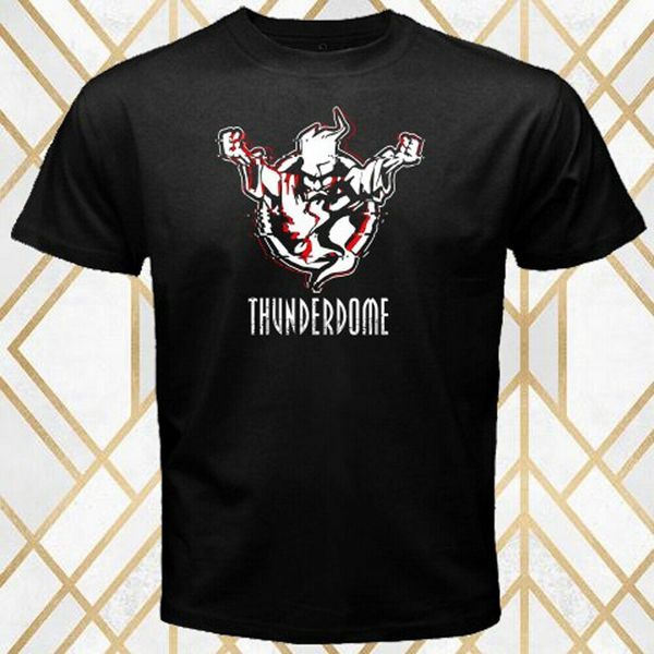 

thunderdome famous music concert festival logo mens black t-shirt size s 3xl tee shirt vintage graphic