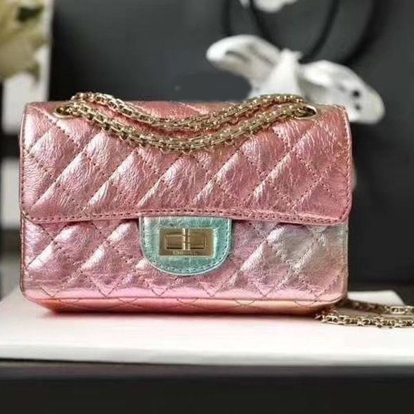 

мода стиль цепи сумки плеча мода красочные русалка сумка щитка сумка металл овчина натуральная кожа tie dye радуга градиент