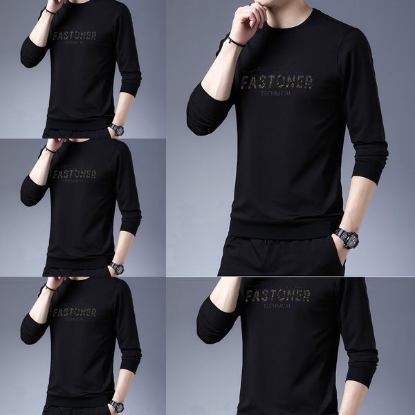 

round neck printed sweater sweaterunderpants sweater2020 new casual sports men's autumn straight trendy men's base shirt vgspo vgs, Black
