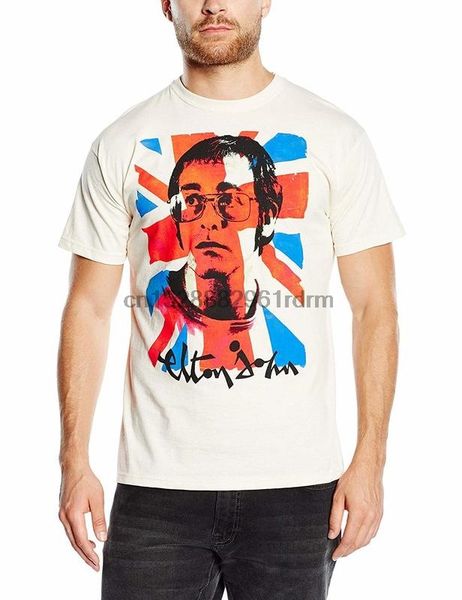

одежда elton john mens union jack t shirt natural 2590