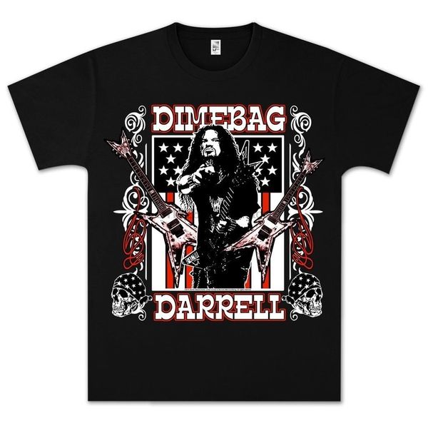 

пантера даймбэг даррелл флаг гитара рубашка s m l xl xxl 3xl официальные футболки 100% хлопок письмо печатные футболки топ ти