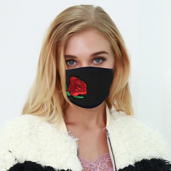

thin section fashion creative embroidered cloth face mask for sunscreen dustproof washable breathable reusable masks 4 styles for choose
