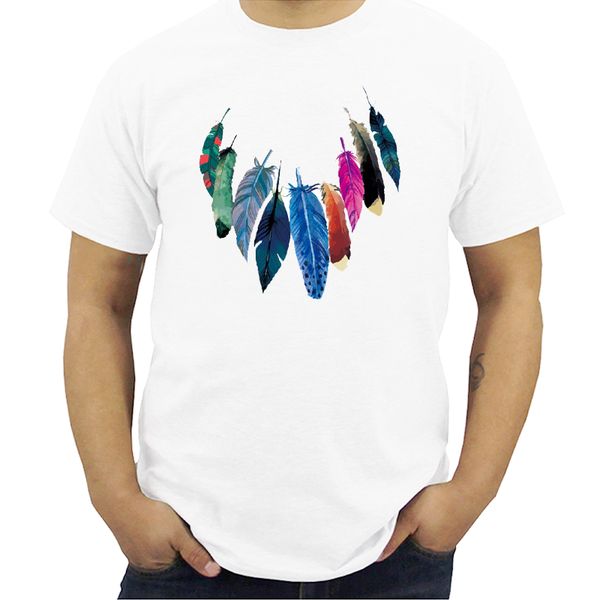 

fashion brand trend slim fit short sleeve t shirt men printed feathers v-neck men t-shirt t shirts streetwear plus size 5xl