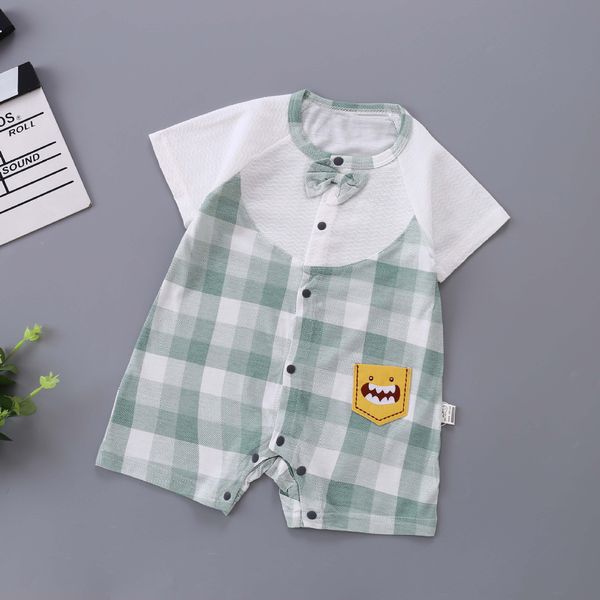 

new clothes for babies summer one-piece suit summer short-sleeved closed baby summer romper, Blue