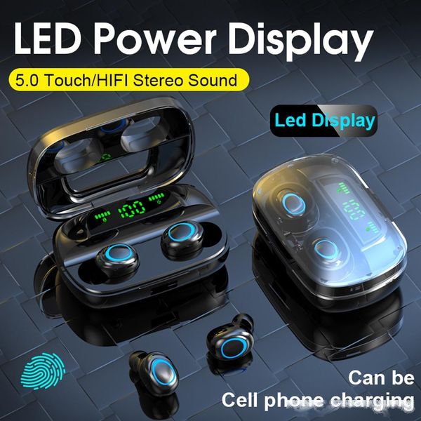 

s11 tws 5.0 bluetooth earphone fingerprint touch 9d gaming headset reverse charging wireless charging