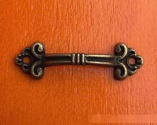 

fashion box handle knobs arch tracery 5cmx1.5cm furniture hardware knob charm connectors long bronze tone