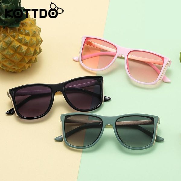 

girls uv400 pink sun sunglasses kids mirror square boys child plastic vintage glasses sunglass kottdo gradient ijhmx ly_bags, Blue