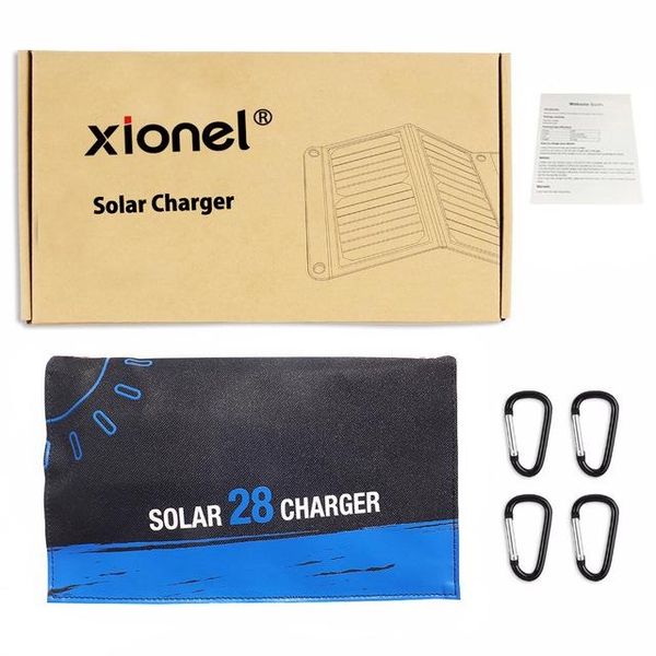 

cells xionel 28w portable foldable solar charger with 3 usb ports high efficiency sunpower solar panel for mobile phone