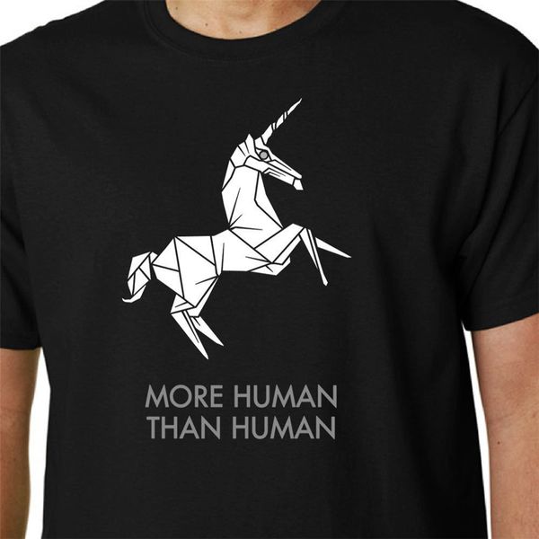 

more human than human t-shirt blade runner origami deckard replicant quote geek outdoor wear tee shirt
