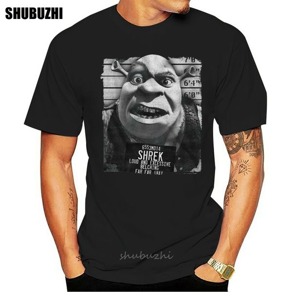 

шрек шрек mugshot лицензионной взрослой футболка printing майк мода футболка мужчины хлопок марка teeshirt