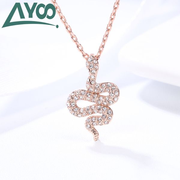 

ayoo swa unique personality yellow snake black snake-mysterious pendant christmas necklace gift for women, Silver