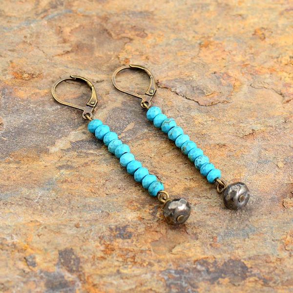 

unique women earrings faceted pyrite labrodorite dangle earrings ethnic boho jewelry gifts dropship
