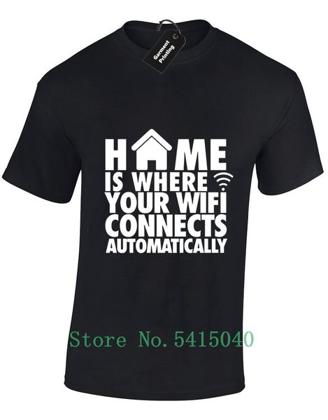 

home is where wifi mens t shirt amusing internet gaming casual s-5xl gift casual pride t shirt men new